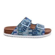 Klapki i japonki damskie - Klapki Damskie Z Klamrami I Brokatem S.Barski RB51-006 Niebieskie - miniaturka - grafika 1