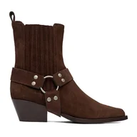 Botki damskie - Kowbojki Badura EO-CHLOE-25FW002 Brązowy - miniaturka - grafika 1