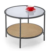 Ławy i stoliki kawowe - Stolik szklany okrągły DAKOTA kolor dymiony / naturalny - miniaturka - grafika 1