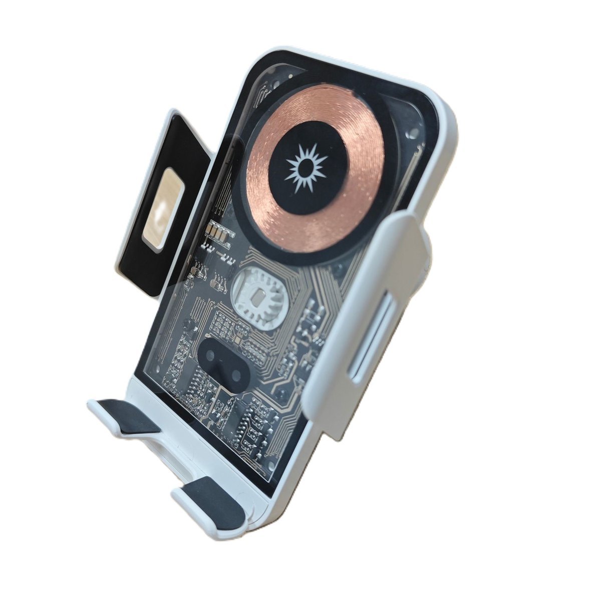 Ładowarka do samochodu indukcyjna Pantherise montaż do kratki USB-C 15W biała