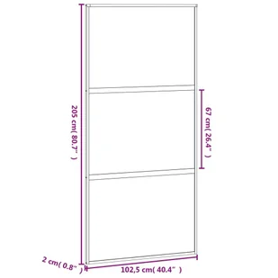 Drzwi przesuwne, złote, 102,5x205cm, szkło hartowane, aluminium 8721012120402 - Drzwi wewnętrzne - miniaturka - grafika 9