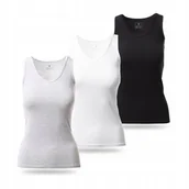 Koszulki i topy damskie - Top damski bawełniany na lato 3 sztuki ramiączka wielokolorowe L - miniaturka - grafika 1