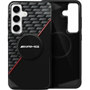 Etui AMG Double Layer Rhombs MagSafe do Samsung Galaxy S25 Czarno-czerwony - Etui i futerały do telefonów - miniaturka - grafika 1