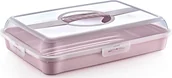 Pojemniki kuchenne - KEEEPER - Pojemnik na ciasto - prostokątny - różowy - 43x29x10 cm - miniaturka - grafika 1