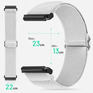 Pasek elastyczny Uniwersalny nylonowy Alogy Nylon opaska do zegarka Smartwatcha 22mm Biały - Akcesoria do smartwatchy - miniaturka - grafika 3