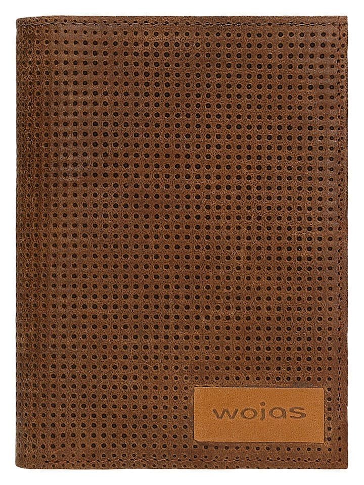 Wojas Skórzany portfel w kolorze jasnobrązowym - 9 x 12,4 x 2,5 cm