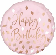 Urodziny dziecka - Balon foliowy Happy Birthday z nadrukiem konfetti - cm - 1 szt. - miniaturka - grafika 1