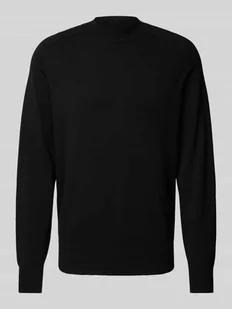 Sweter z dzianiny z detalem z logo męski CK Calvin Klein - Swetry męskie - miniaturka - grafika 1