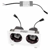 Lampy ogrodowe - Wpuszczana lampa z modułem LED i zasilaczem SPILIO H190.05 + 2xHM190 4000K + SPILIO HT190 DIM Maxlight LED 10W 4000K IP65 biała czarna - miniaturka - grafika 1