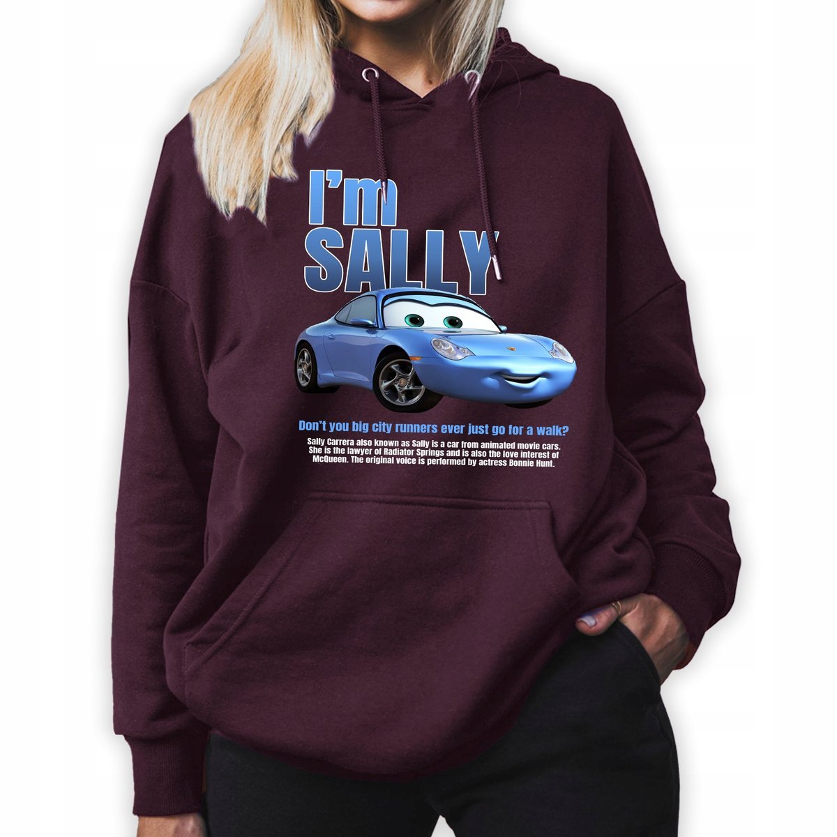 Bluza Z Kapturem Burgundowa I'M SALLY Młodzieżowe Trendy Styl Wzory Rozm M