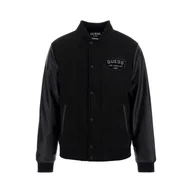 Kurtki męskie - Męska Kurtka miejska GUESS MODERN VARSITY JACKET M3YL12WFHO0-JBLK – Czarny - miniaturka - grafika 1