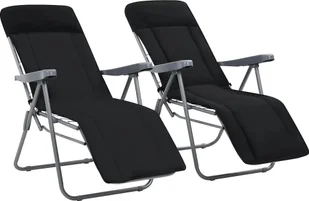Elior Zestaw czarnych leżaków ogrodowych - Noel - Leżaki ogrodowe - miniaturka - grafika 1
