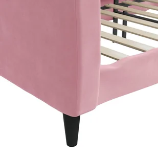 Sofa z funkcją spania, różowa, 100x200 cm, obita aksamitem Lumarko! - Łóżka - miniaturka - grafika 7
