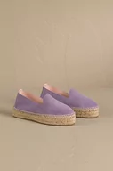 Espadryle damskie - Manebi espadryle zamszowe Hamptons Double Sole Espadrilles kolor fioletowy na platformie R 6.3 D0 - miniaturka - grafika 1