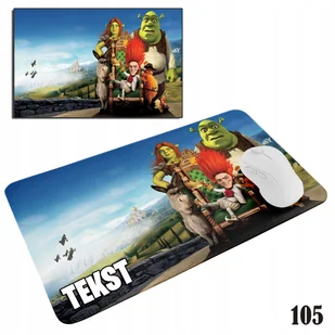 PODKŁADKA POD MYSZKĘ MYSZ WZORY DO WYBORU - SHREK SZREK OSIOŁ FIONA 20x24cm - Podkładki pod mysz - miniaturka - grafika 1