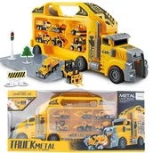 Samochody i pojazdy dla dzieci - Ciężarówka Tir Laweta XL Auta Metalowe W Walizce - miniaturka - grafika 1