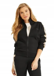 GUESS CZARNA BLUZA Z LAMPASAMI Z LOGO I STÓJKĄ S GNA - Bluzy damskie - miniaturka - grafika 1