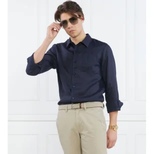GUESS Lniana koszula LS ISLAND | Regular Fit - Koszule męskie - miniaturka - grafika 1