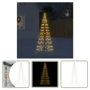 The Living Store Choinka LED na maszt 200 LED ciepła biel 180 cm - Choinki The Living Store Choinka LED na maszt 200 LED ciepła biel 180 cm - Choinki - miniaturka - grafika 1