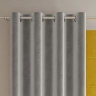 Zasłony - Gotowa zasłona z miękkiej welwetowej tkaniny Velvi, kolor szary na przelotkach, rozmiar 140x260 cm - miniaturka - grafika 1