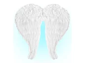 Dodatki do strojów karnawałowych - Skrzydła anioła białe z piórami - 60 x 46 cm - 1 szt. - miniaturka - grafika 1