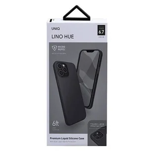 UNIQ etui Lino Hue iPhone 12 Pro Max 6,7" czarny/ink black Antimicrobial - Etui i futerały do telefonów - miniaturka - grafika 7