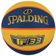 Koszykówka - Piłka do koszykówki Spalding Official TF-33 żółto-niebieska 84352Z - rozmiar piłek - 6 - miniaturka - grafika 1