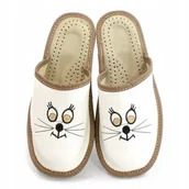 Kapcie damskie - NOWO, Pełne pantofle damskie z kotkiem, rozmiar 36 - miniaturka - grafika 1