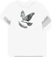 Koszulki i topy damskie - Koszulka damska biała z motywem szarego sokoła w locie L - miniaturka - grafika 1