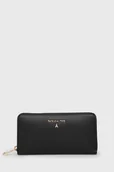 Portfele - Patrizia Pepe portfel skórzany damski kolor czarny CQ4879 L001 - miniaturka - grafika 1