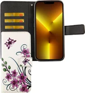 Etui i futerały do telefonów - Etui na telefon komórkowy Apple iPhone 13 z klapką i miejscem na kartę, kolor: biały kwiat lotosu - miniaturka - grafika 1