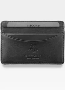 Visconti, Etui męskie na karty, Slim, czarne, technologia RFID - Etui na dokumenty i karty - miniaturka - grafika 1