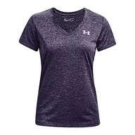 Koszulki i topy damskie - Under Armour Tech Twist krótki rękaw top damski, XS, fioletowy - miniaturka - grafika 1