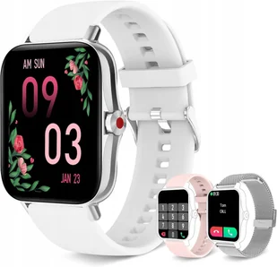 Iaret Inteligentny Zegarek Smartwatch 1.7" I18 IP67 Srebrny Wymienne Paski - Smartwatch - miniaturka - grafika 1