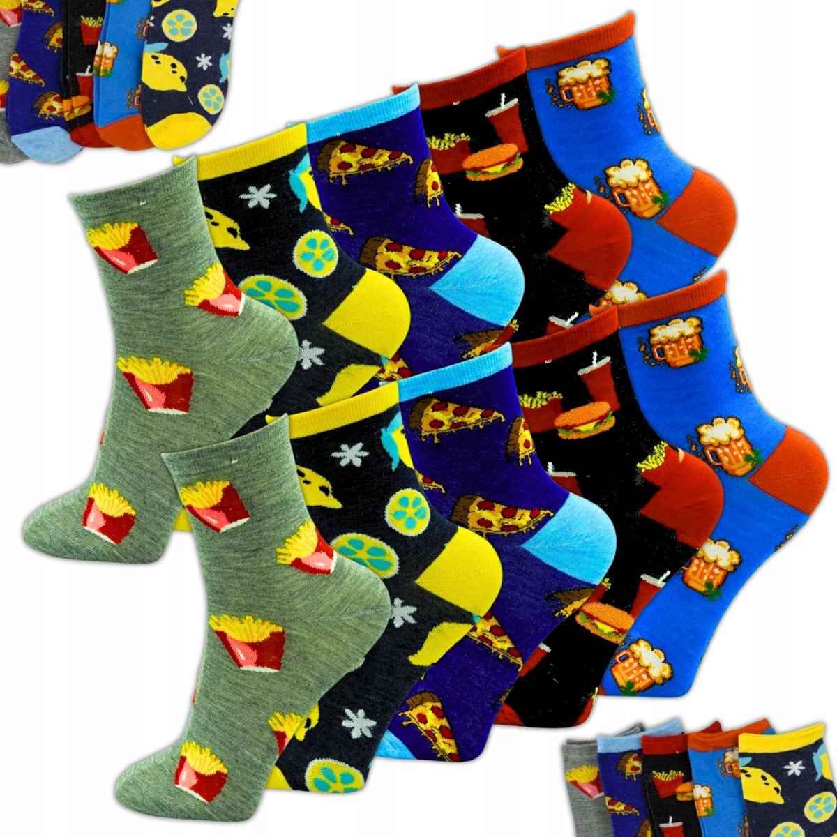 Skarpety Damskie Długie Kolorowe Bawełniane 10 Par Skarpetki Bawełna 39-41