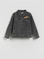 Bluzki dla chłopców - Reserved - Kurtka jeansowa Hot Wheels - szary - miniaturka - grafika 1