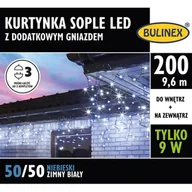 Oświetlenie świąteczne - Lampki kurtyna sople flesz 200 LED niebieskie/białe zimne światło BULINEX - miniaturka - grafika 1