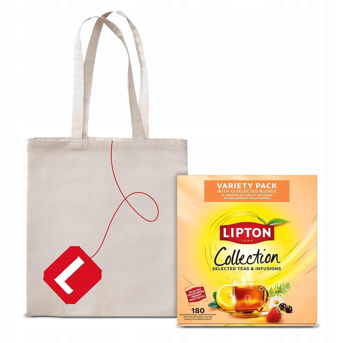 Zestaw Herbat Lipton Variety Pack 12 smaków 180 kopert Torba