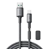 Maskownice do kabli - Kabel przewód USB-A - iPhone Lightning z organizerem uchwytem magnetycznym 1.2m - szary JOYROOM - miniaturka - grafika 1