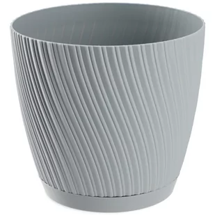 KADAX Doniczka Okrągła Z Podstawką 13cm Szara Eko - Donice - miniaturka - grafika 1