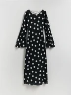 Sukienki - Reserved - Sukienka maxi w groszki - czarny - miniaturka - grafika 1