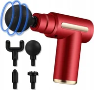 Masażery - PISTOLET DO MASAŻU PLECÓW CIAŁA STÓP KARKU MIĘŚNI MASAŻER BARDZO MOCNY AKU [MG-01 Red] - miniaturka - grafika 1
