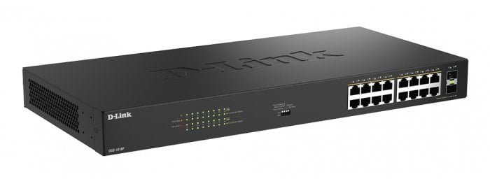D-LINK 16 Ports GE PoE 30W + 2 Ports SFP Unmanaged Switch 240W DGS-1018P/E
