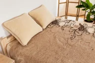 Poduszki - Poduszka merynos 70x80 Kremowa naturalna, lamówka cappuccino Pościelowe wyroby rozgrzewające - miniaturka - grafika 1