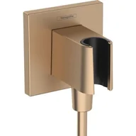 Akcesoria do armatury i ceramiki - Hansgrohe FixFit E przyłącze kątowe z uchwytem prysznicowym brąz szczotkowany 26889140 - miniaturka - grafika 1