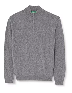 United Colors of Benetton Koszulka męska M/L 1002u7057 sweter, szary 507, L - Koszulki męskie - miniaturka - grafika 1