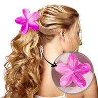 Ozdoby do włosów - Spinka do włosów klamra XL kwiat OMBRE różowa lato 7,5 x 7,5cm SP380 - miniaturka - grafika 1