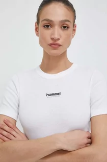Koszulki sportowe damskie - Hummel t-shirt damski kolor biały - grafika 1