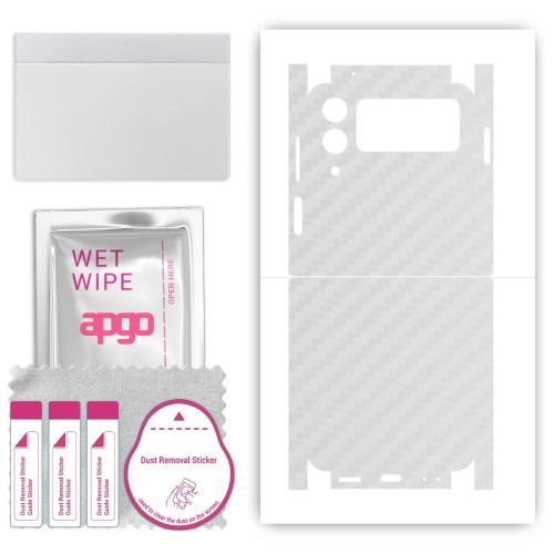 folia naklejka skórka strukturalna na TYŁ+BOKI do Samsung Galaxy Z Flip4 - Carbon Przezroczysty - apgo SKINS