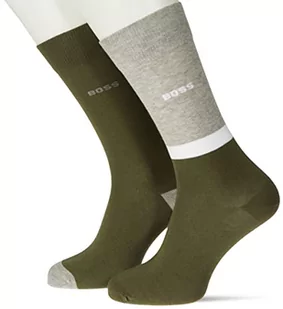 BOSS Męskie skarpety 2P RS Block Color CC Skarpety męskie, Open Green377, 43-46 - Skarpetki męskie - miniaturka - grafika 1